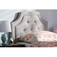 Baxton Studio BBT6623-Greyish Beige-Twin HB-H1217-14 Mars Modern and Contemporary Greyish Beige Fabric Twin Size Headboard